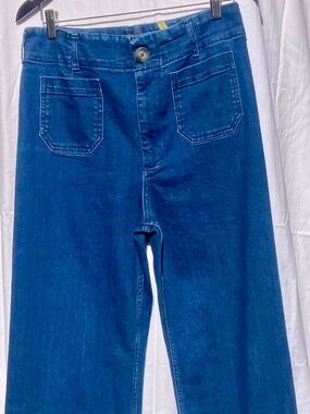 Maeve by Anthropologie Colette High-Rise Wide-Leg Crop Denim Jeans Sz 31